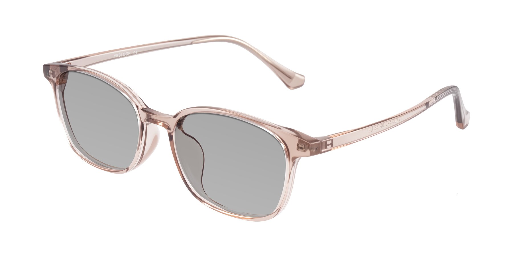 Angle of Vivolo in Blush Brown with Light Gray Tinted Lenses