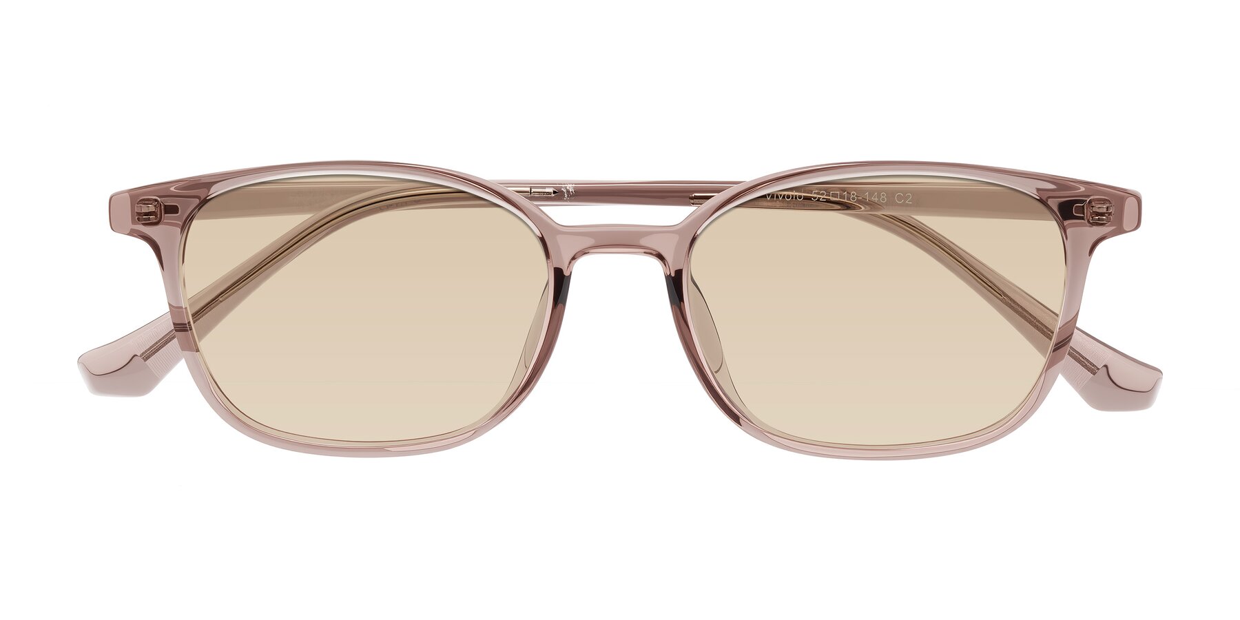 Folded Front of Vivolo in Blush Brown with Light Brown Tinted Lenses