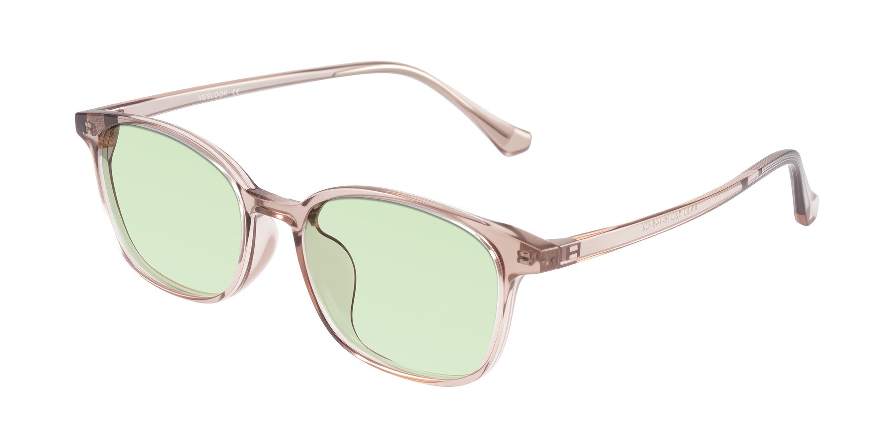 Angle of Vivolo in Blush Brown with Light Green Tinted Lenses