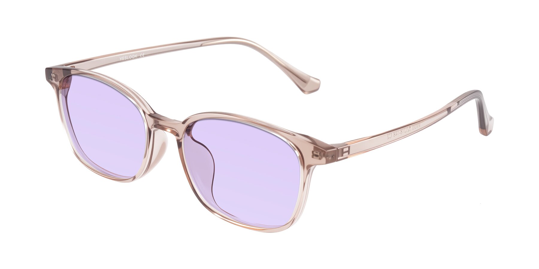 Angle of Vivolo in Blush Brown with Light Purple Tinted Lenses