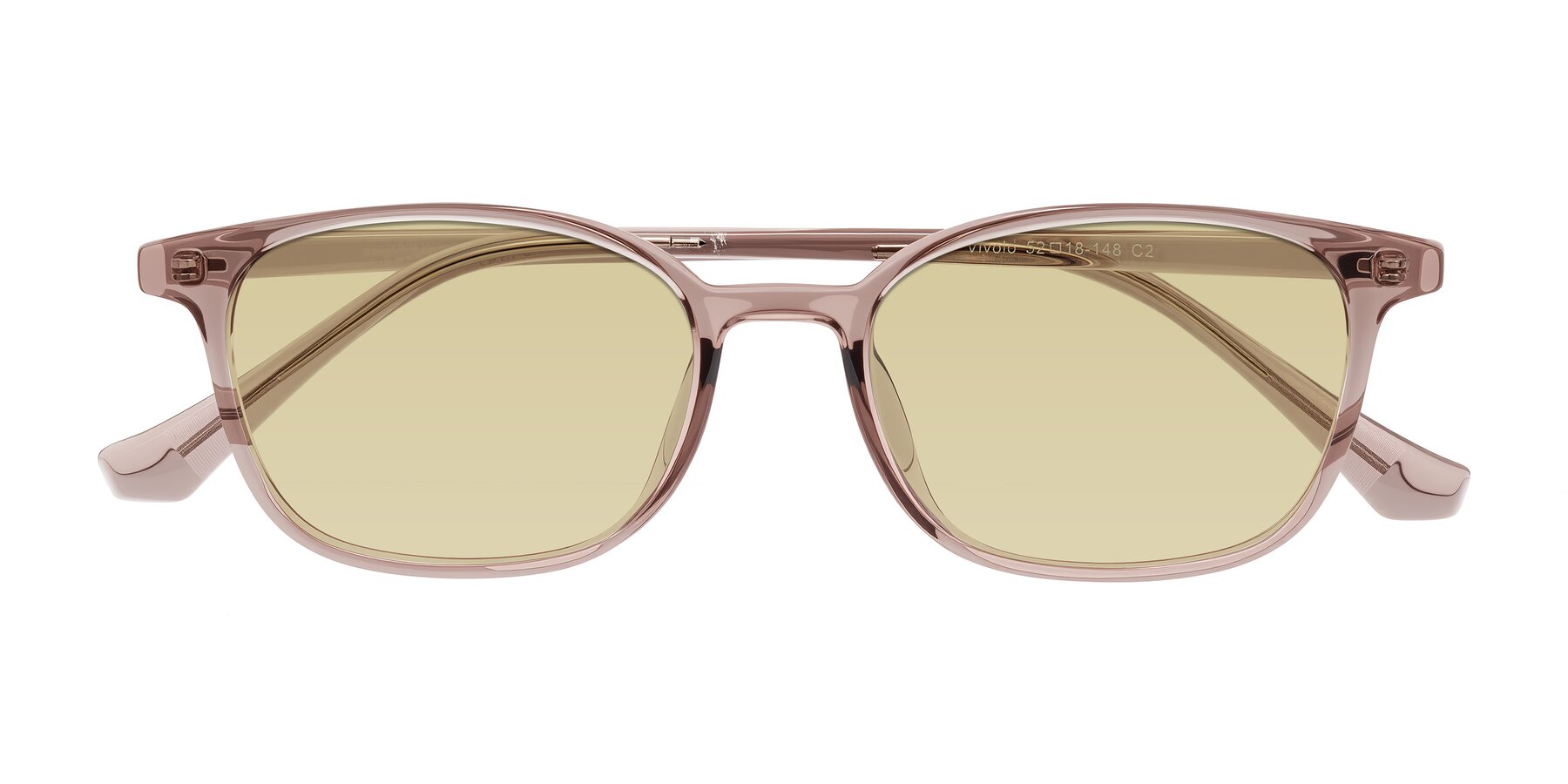 Folded Front of Vivolo in Blush Brown with Light Champagne Tinted Lenses
