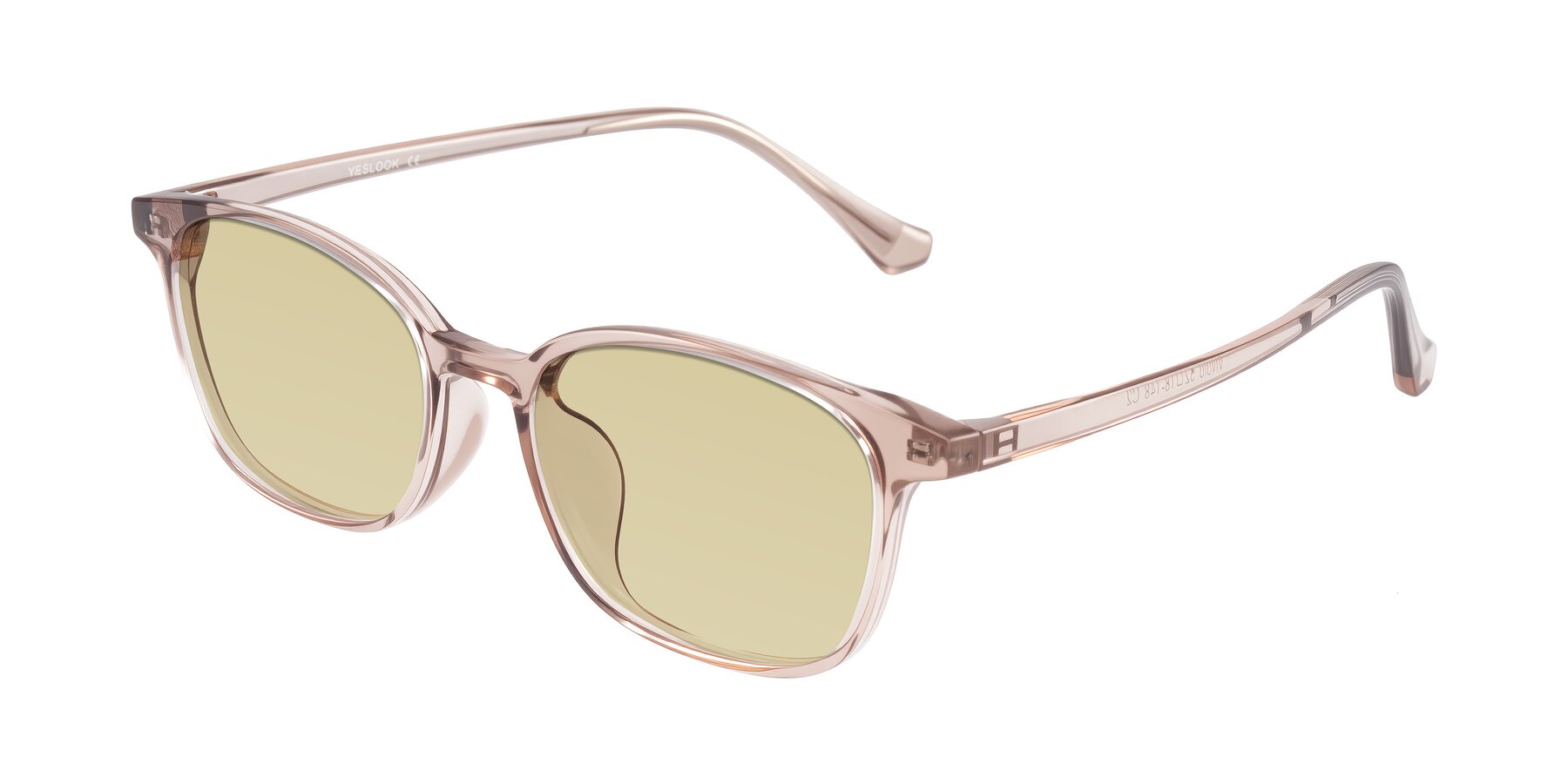 Angle of Vivolo in Blush Brown with Light Champagne Tinted Lenses