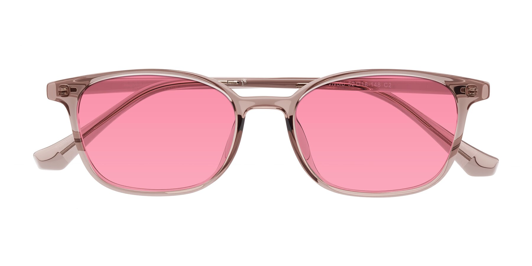 Folded Front of Vivolo in Blush Brown with Pink Tinted Lenses