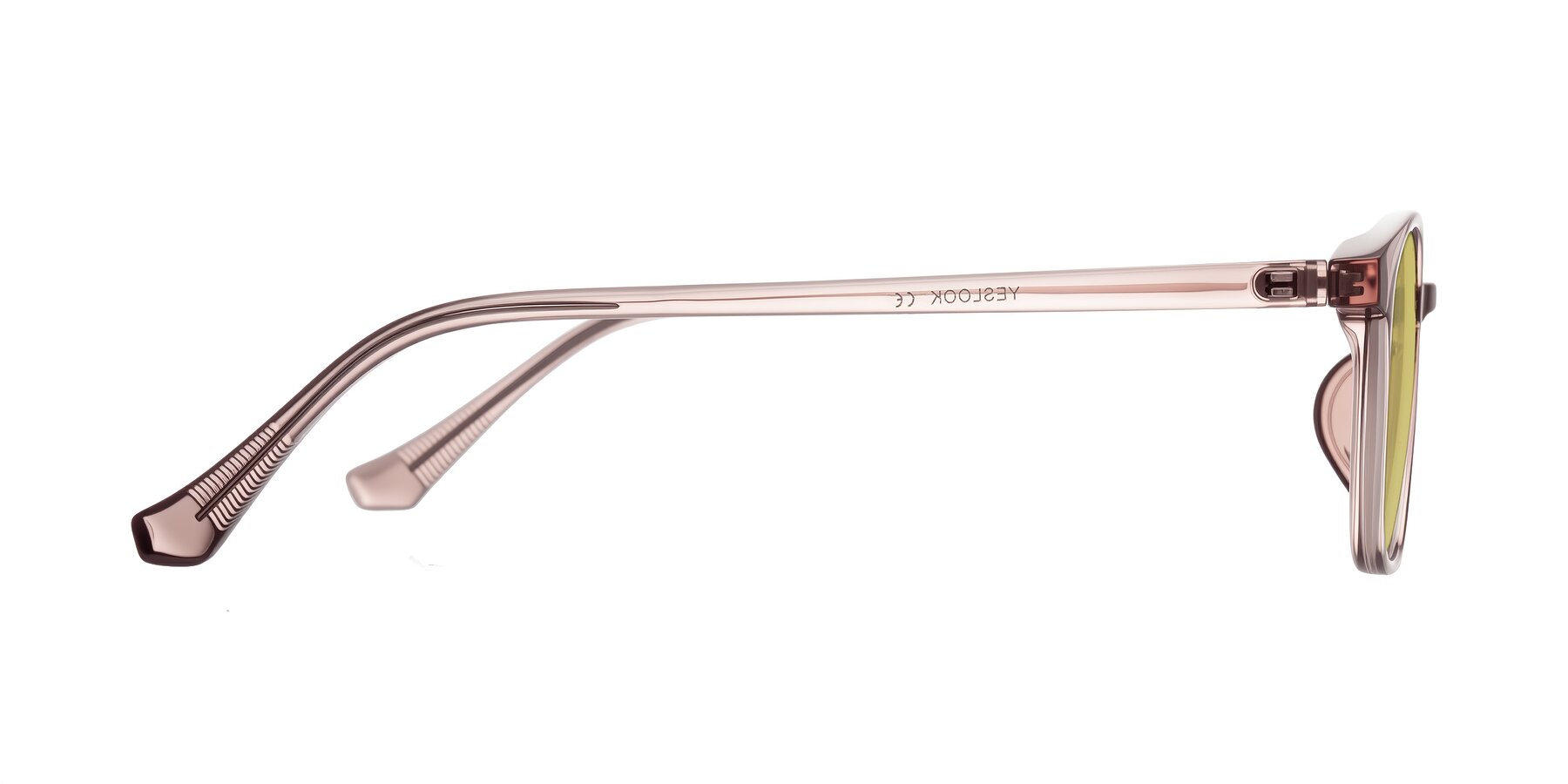 Side of Vivolo in Blush Brown with Medium Champagne Tinted Lenses