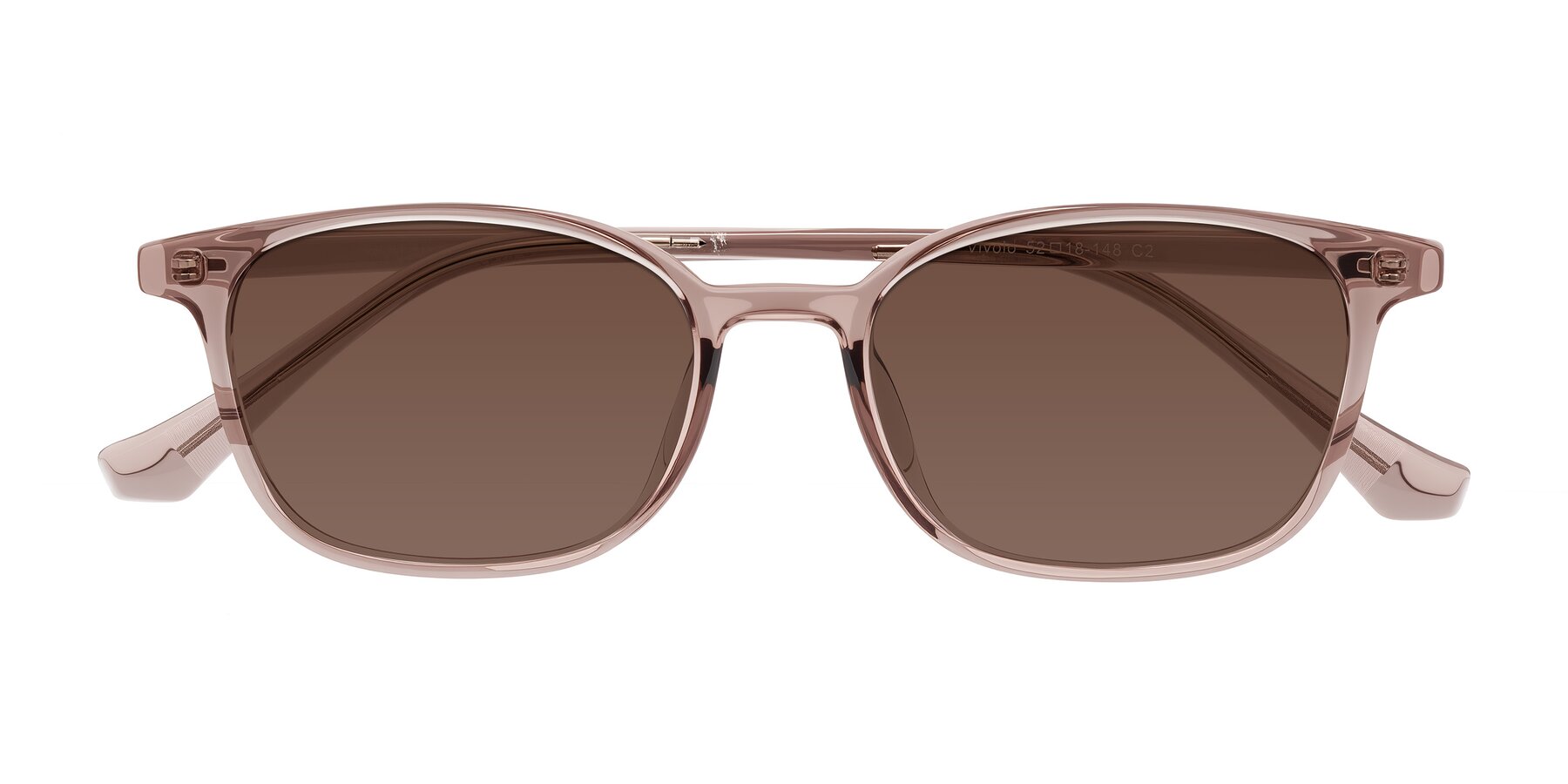 Folded Front of Vivolo in Blush Brown with Brown Tinted Lenses