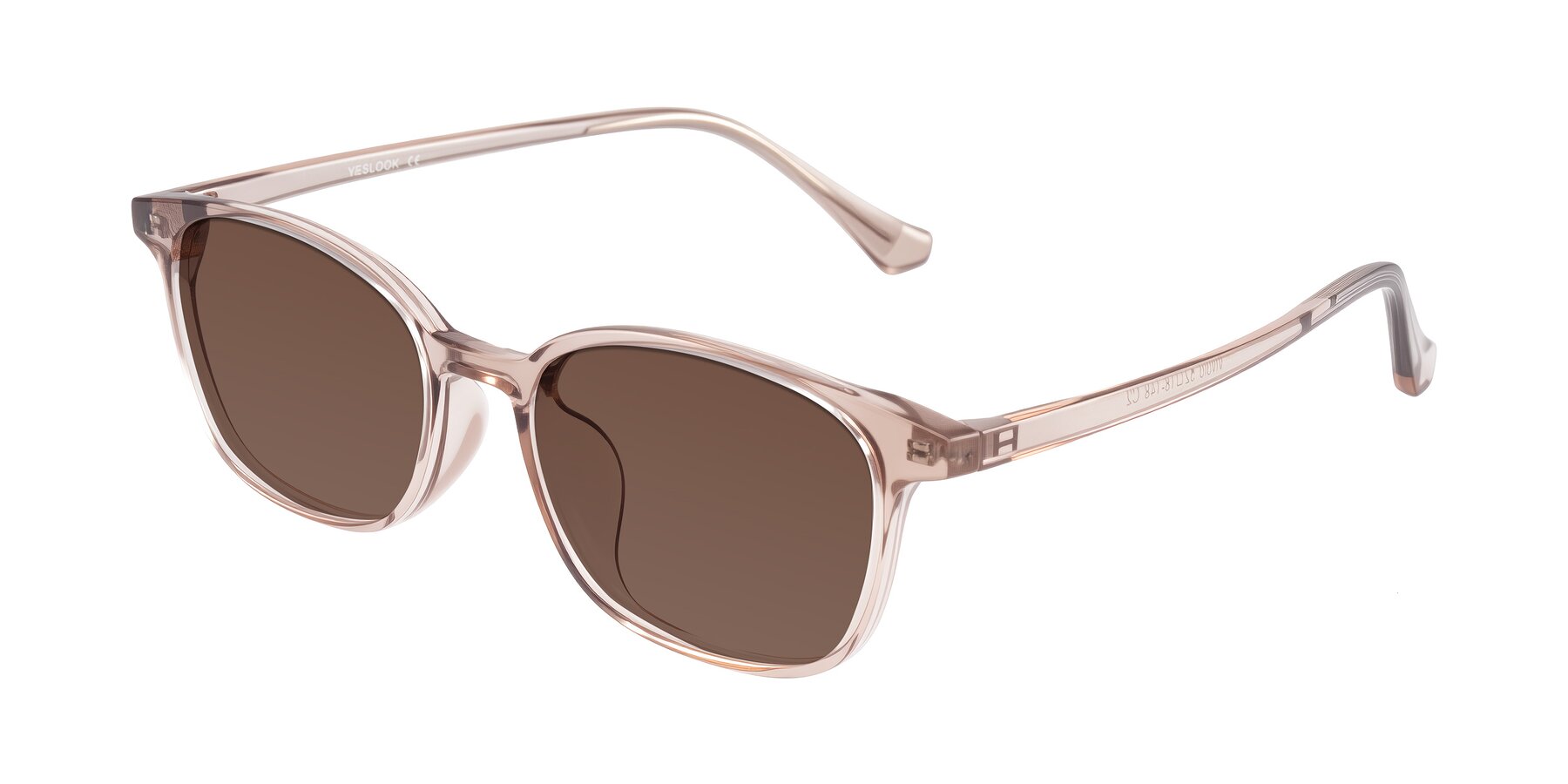 Angle of Vivolo in Blush Brown with Brown Tinted Lenses