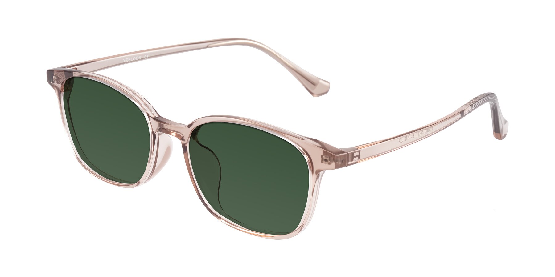 Angle of Vivolo in Blush Brown with Green Tinted Lenses