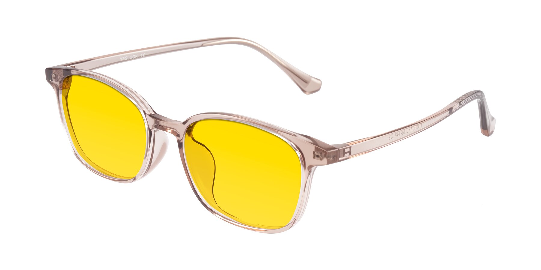 Angle of Vivolo in Blush Brown with Yellow Tinted Lenses