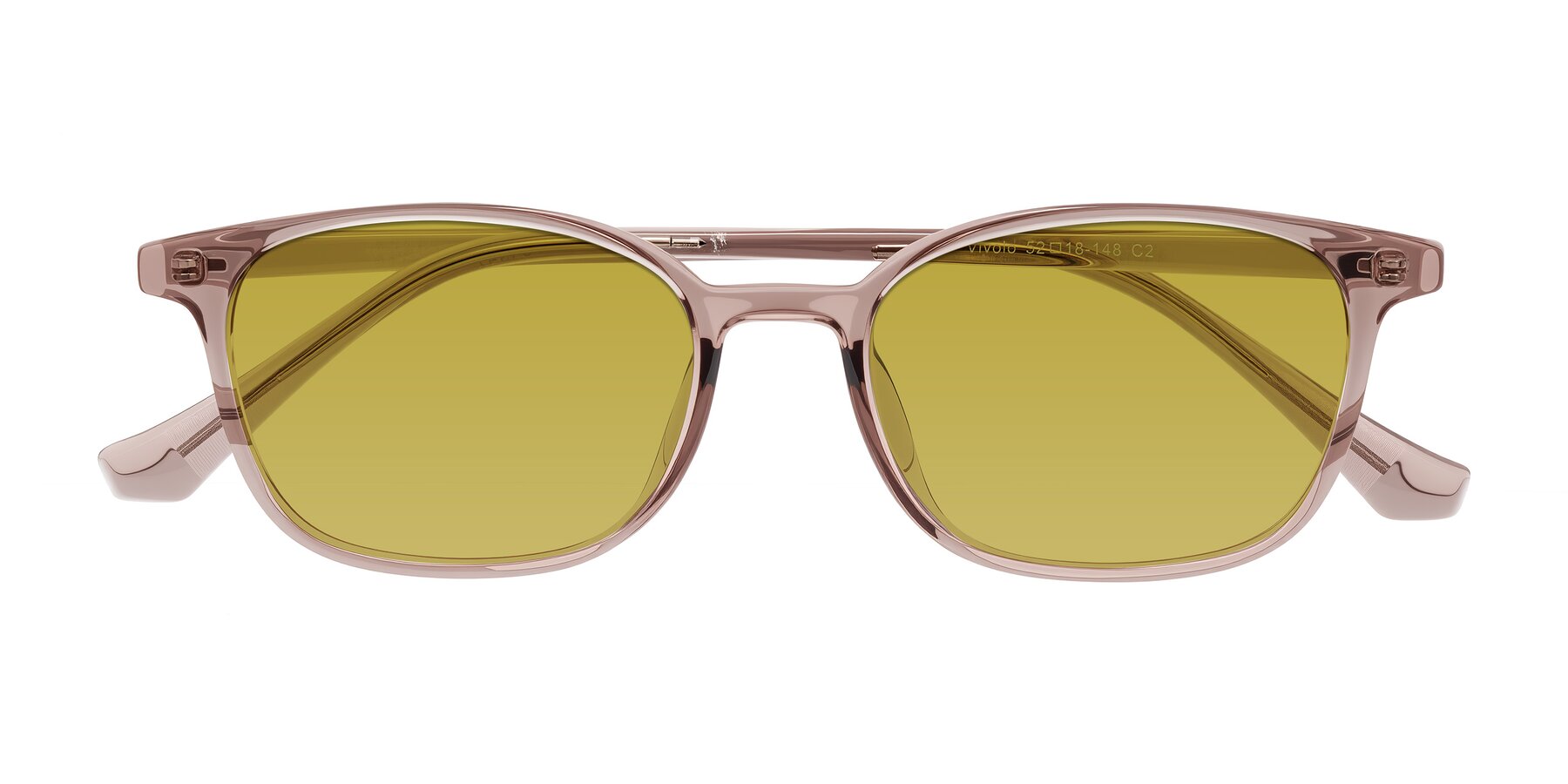 Folded Front of Vivolo in Blush Brown with Champagne Tinted Lenses