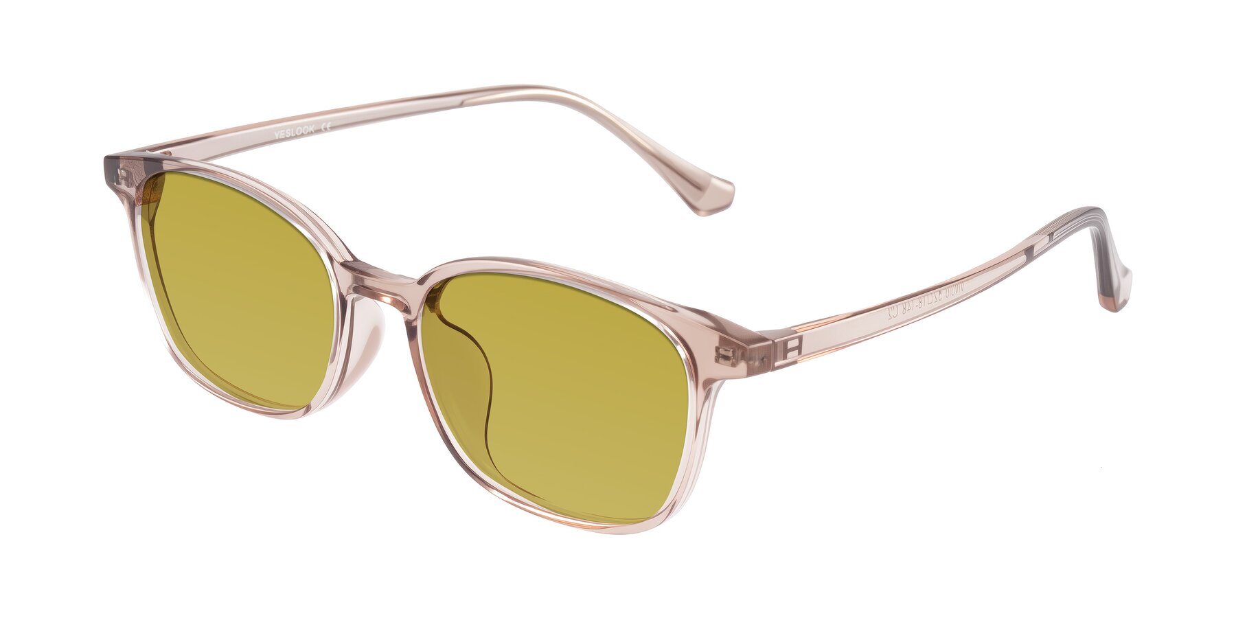 Angle of Vivolo in Blush Brown with Champagne Tinted Lenses