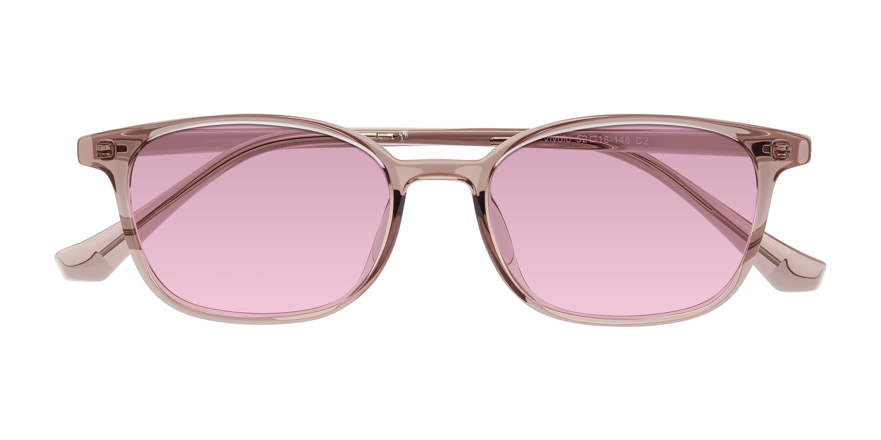 Folded Front of Vivolo in Blush Brown with Light Wine Tinted Lenses