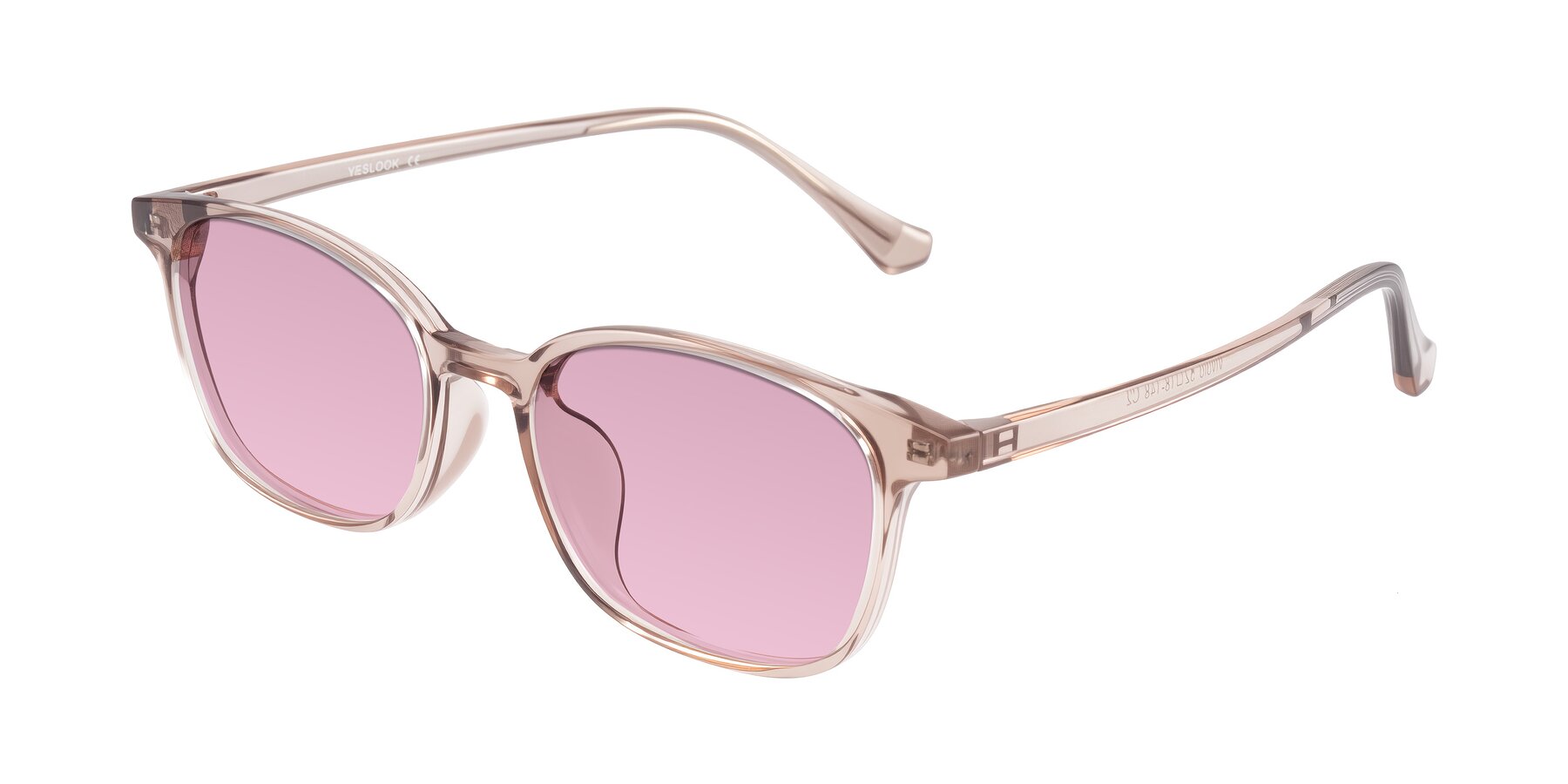 Angle of Vivolo in Blush Brown with Light Wine Tinted Lenses