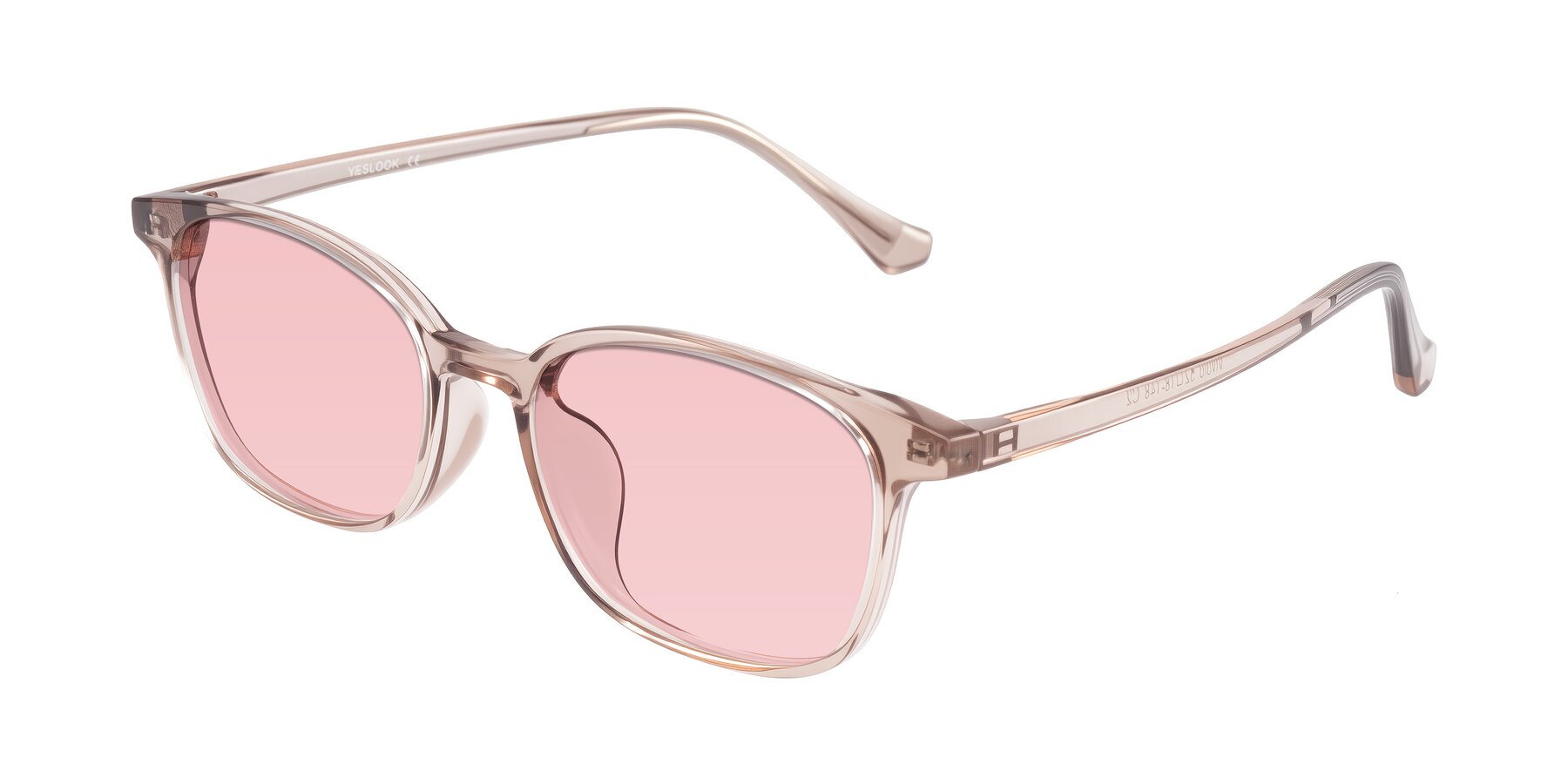 Angle of Vivolo in Blush Brown with Light Garnet Tinted Lenses