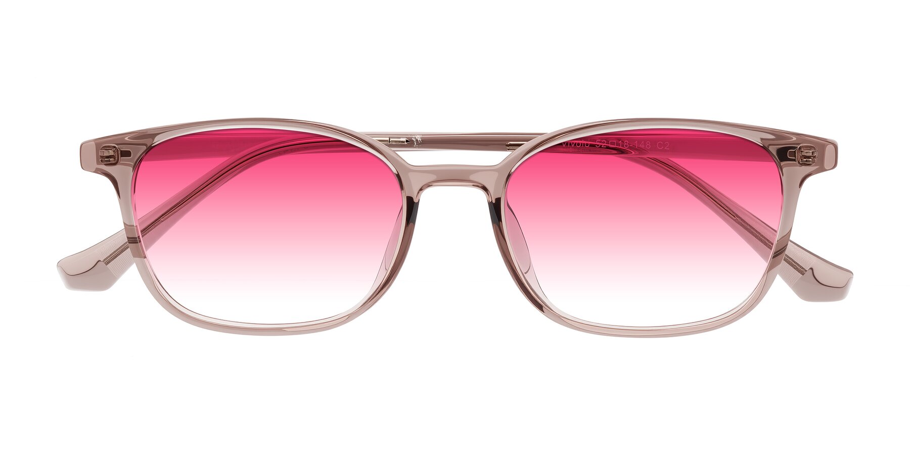Folded Front of Vivolo in Blush Brown with Pink Gradient Lenses