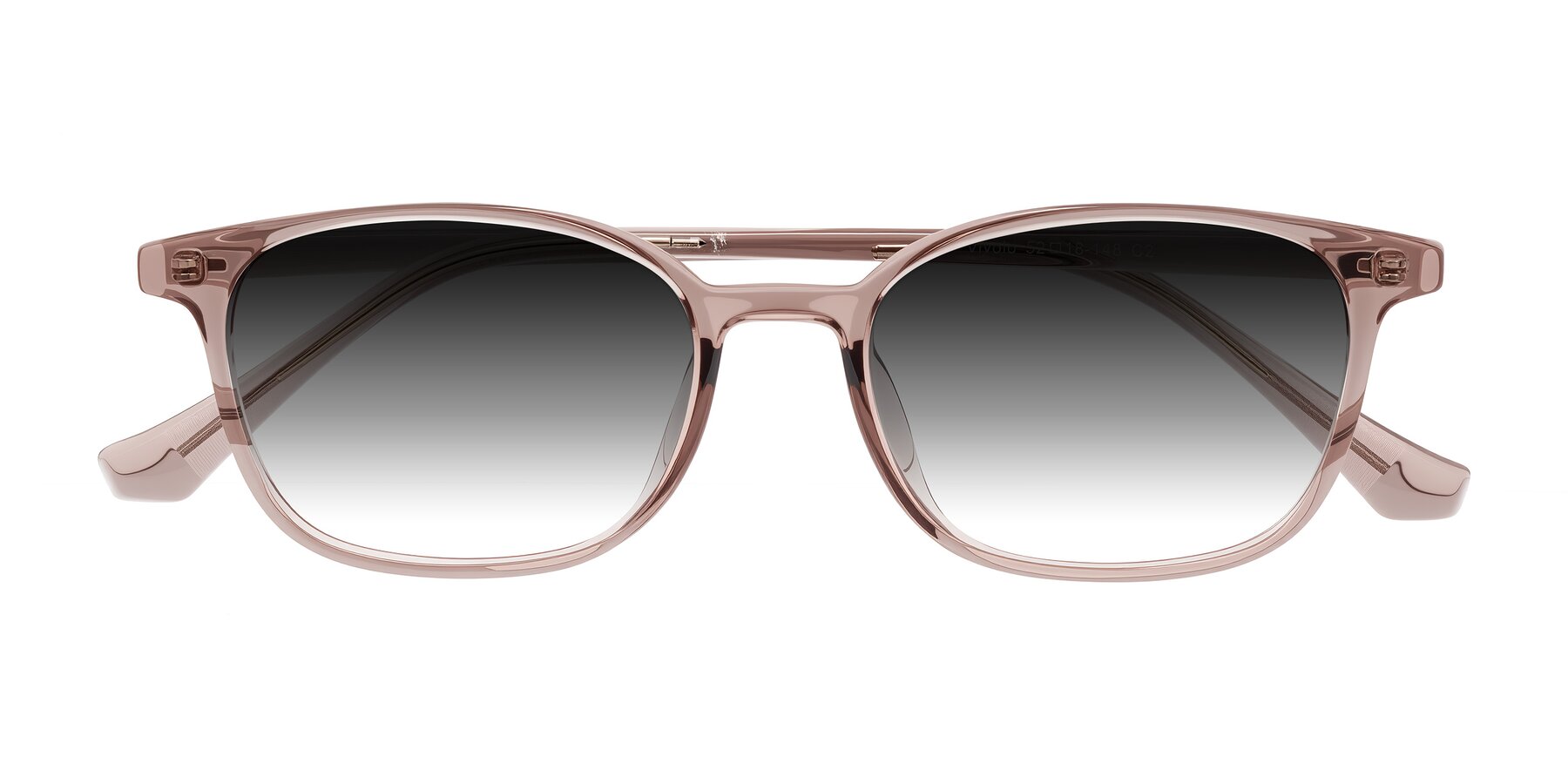 Folded Front of Vivolo in Blush Brown with Gray Gradient Lenses
