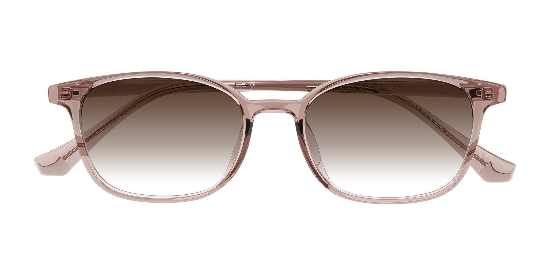 Folded Front of Vivolo in Blush Brown with Brown Gradient Lenses