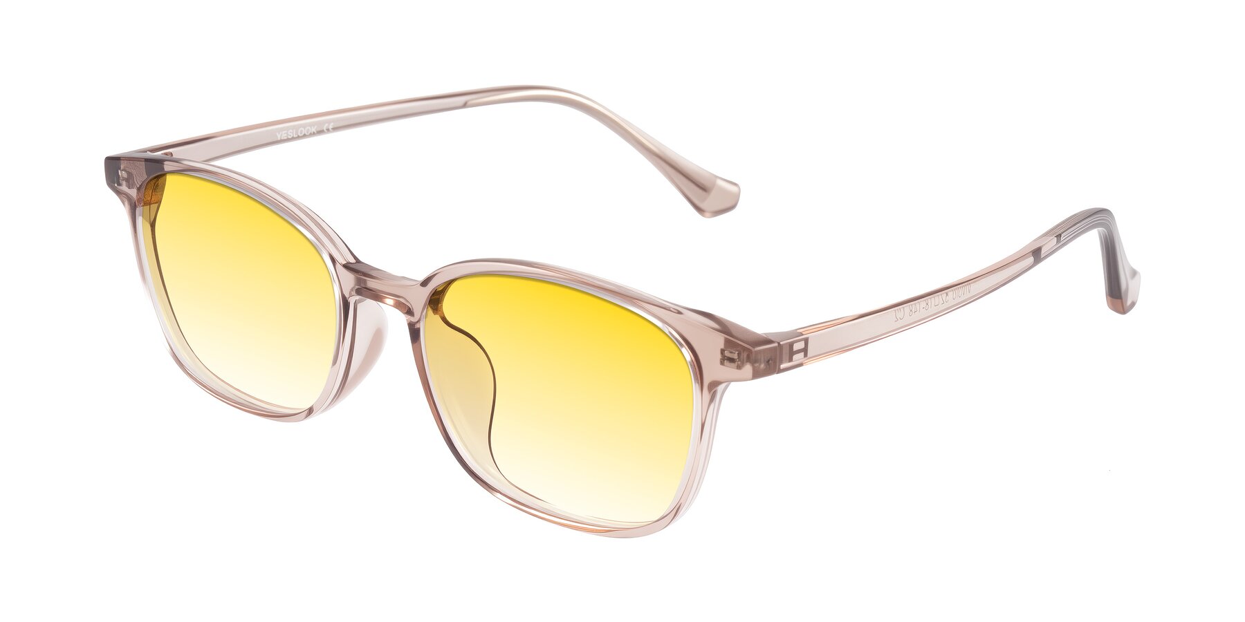 Angle of Vivolo in Blush Brown with Yellow Gradient Lenses