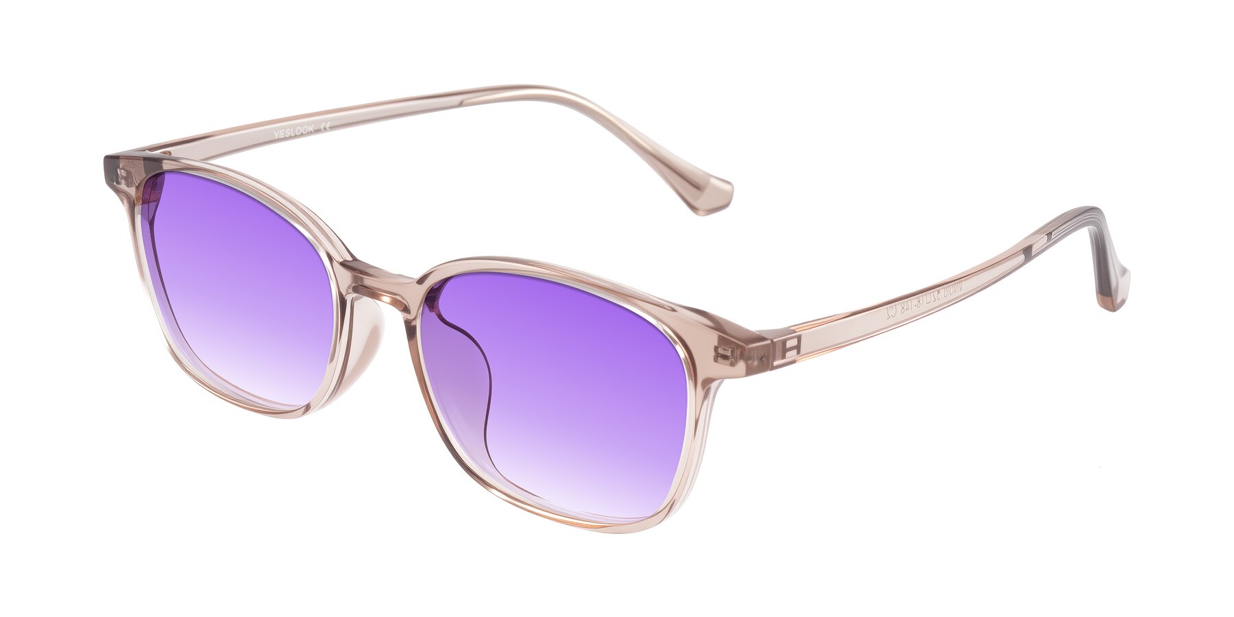 Angle of Vivolo in Blush Brown with Purple Gradient Lenses