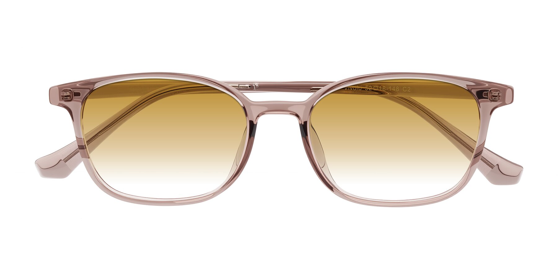 Folded Front of Vivolo in Blush Brown with Champagne Gradient Lenses