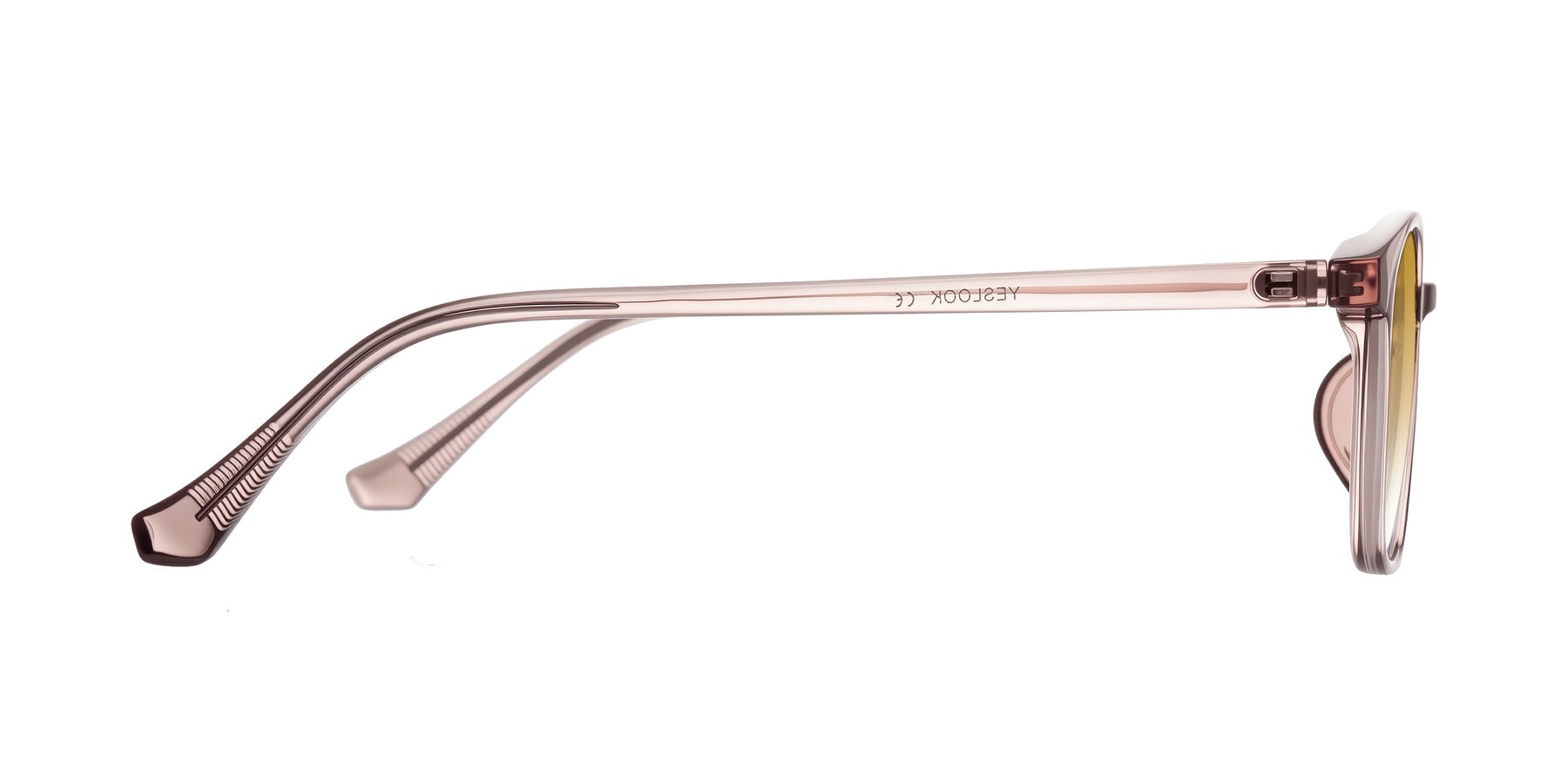 Side of Vivolo in Blush Brown with Champagne Gradient Lenses