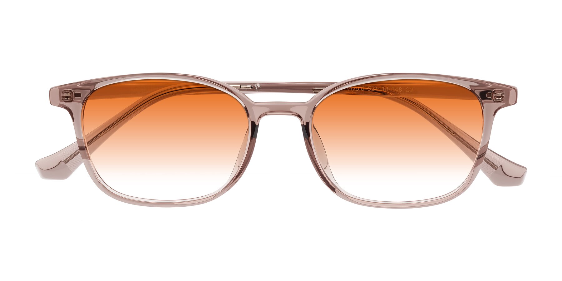 Folded Front of Vivolo in Blush Brown with Orange Gradient Lenses