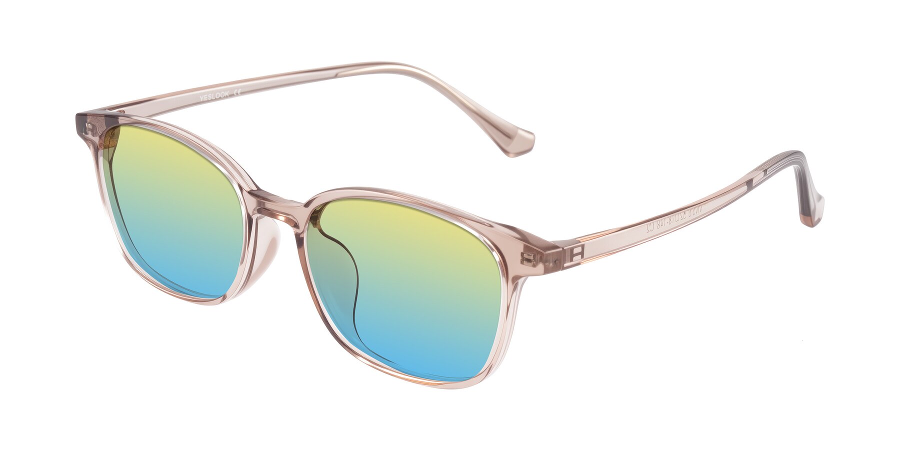Angle of Vivolo in Blush Brown with Yellow / Blue Gradient Lenses