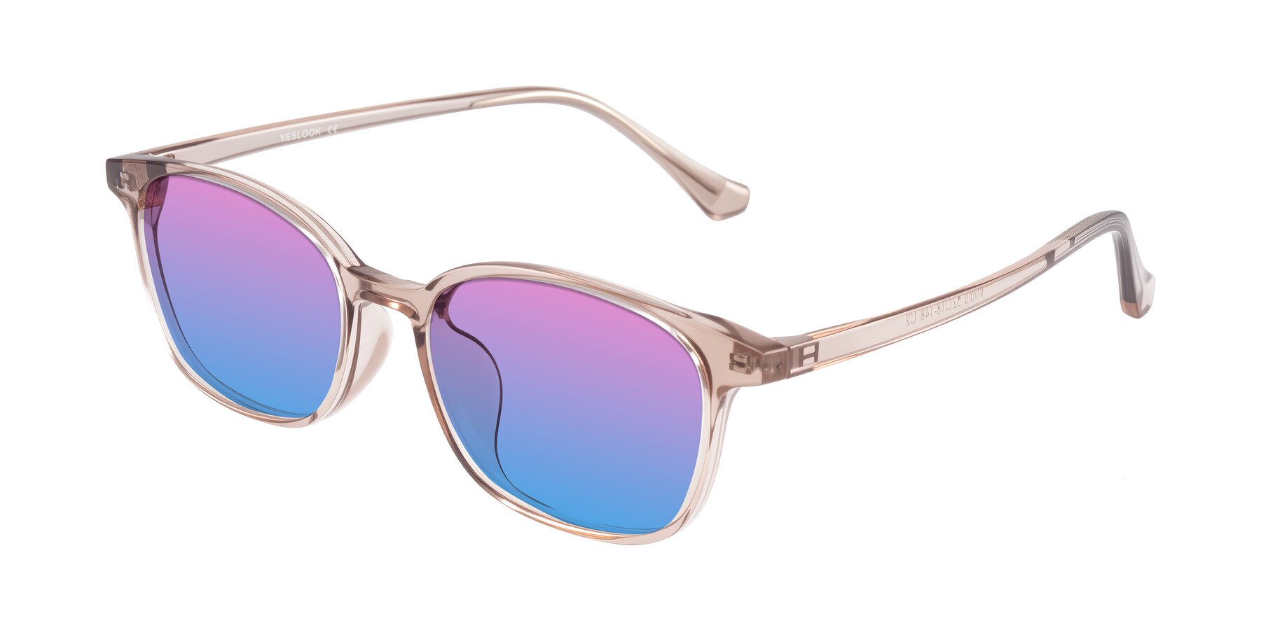 Angle of Vivolo in Blush Brown with Pink / Blue Gradient Lenses