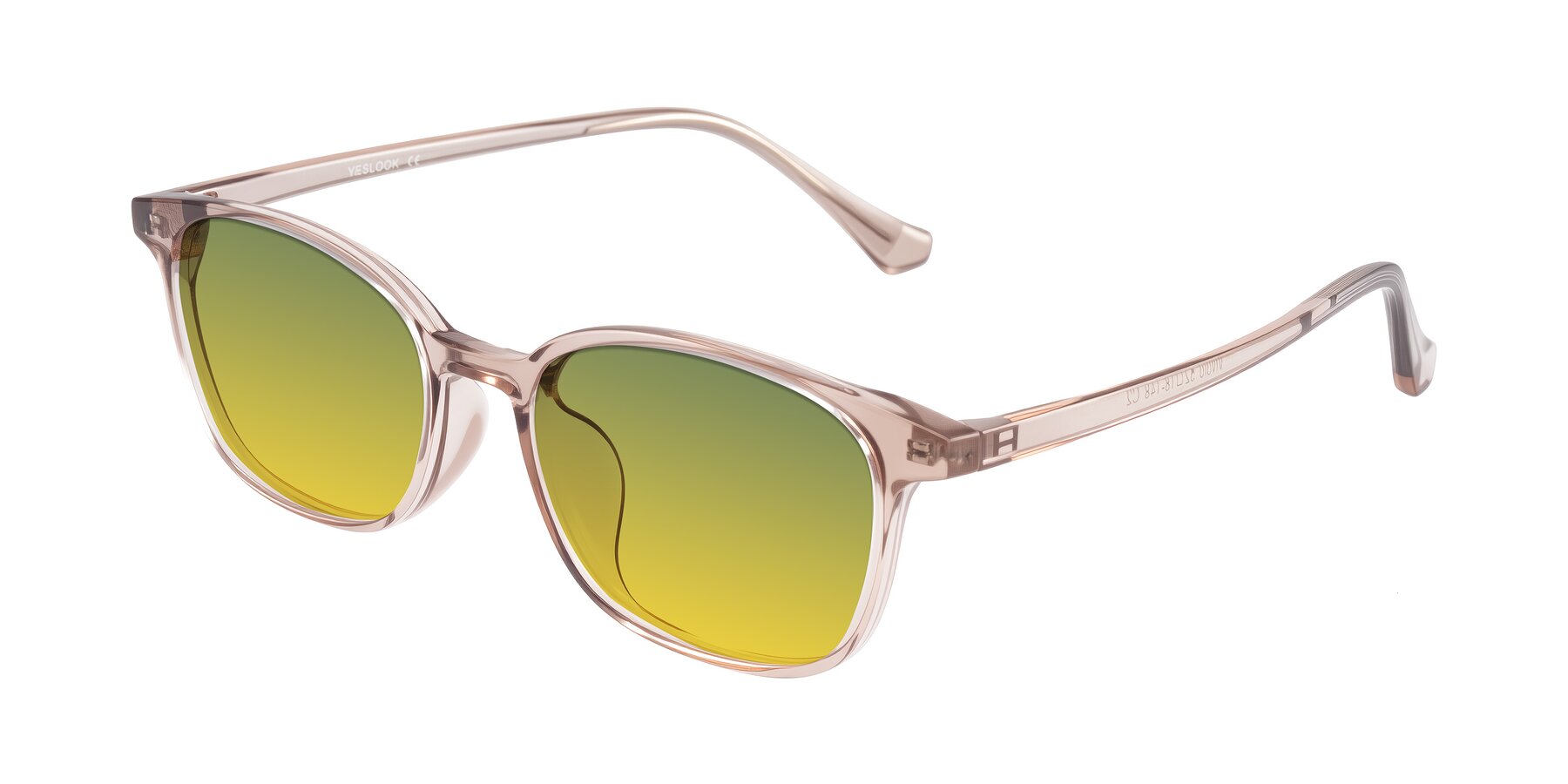 Angle of Vivolo in Blush Brown with Green / Yellow Gradient Lenses