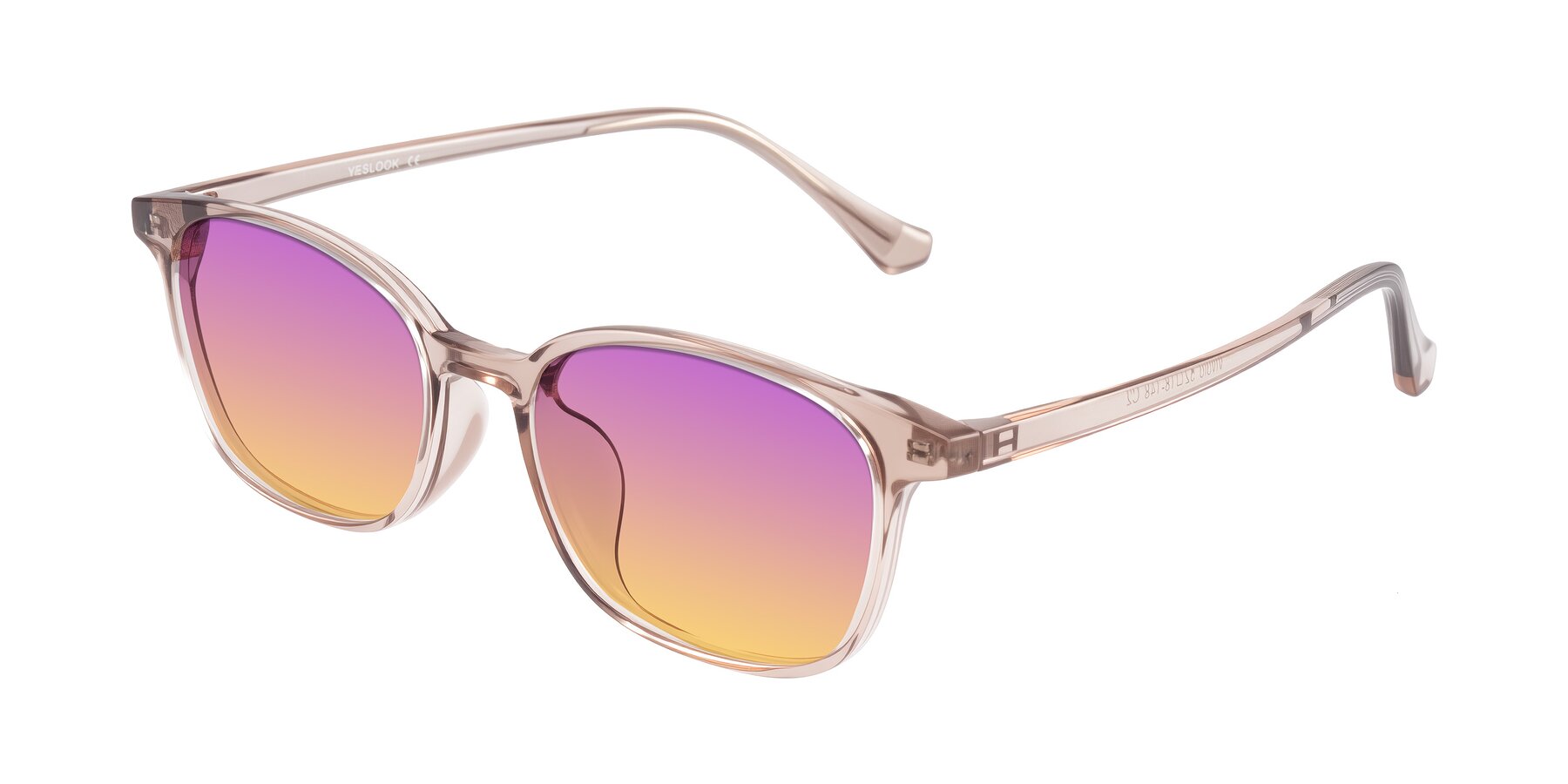 Angle of Vivolo in Blush Brown with Purple / Yellow Gradient Lenses