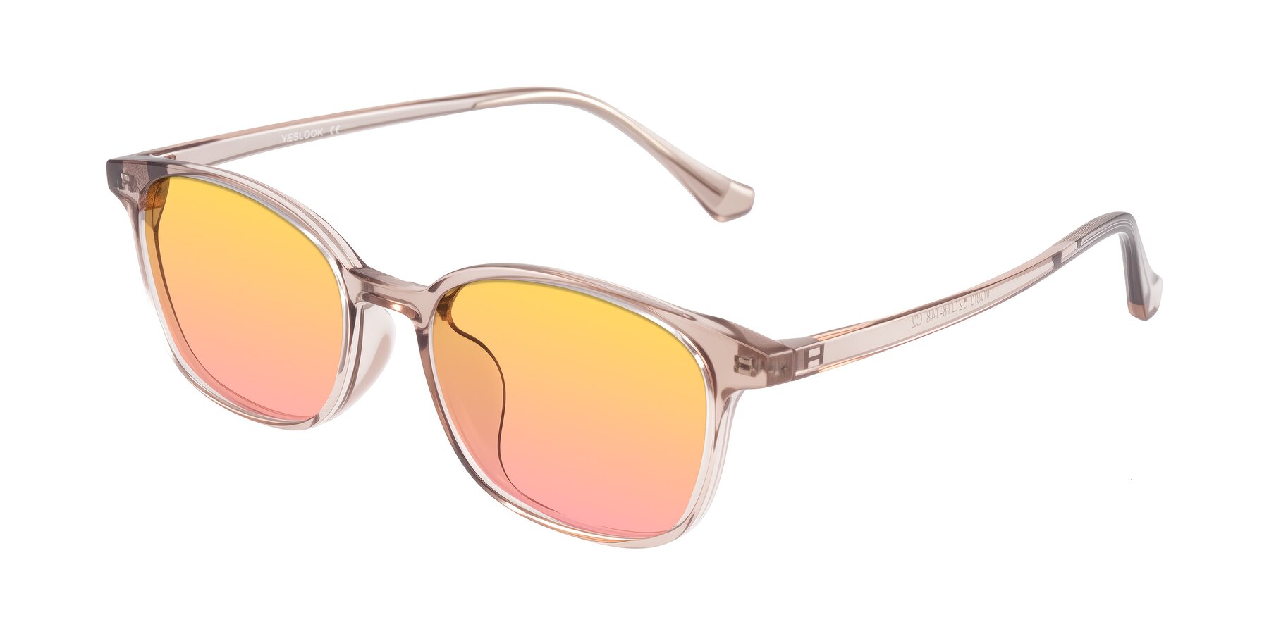 Angle of Vivolo in Blush Brown with Yellow / Pink Gradient Lenses