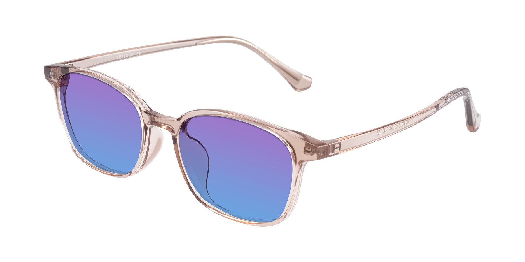 Angle of Vivolo in Blush Brown with Purple / Blue Gradient Lenses