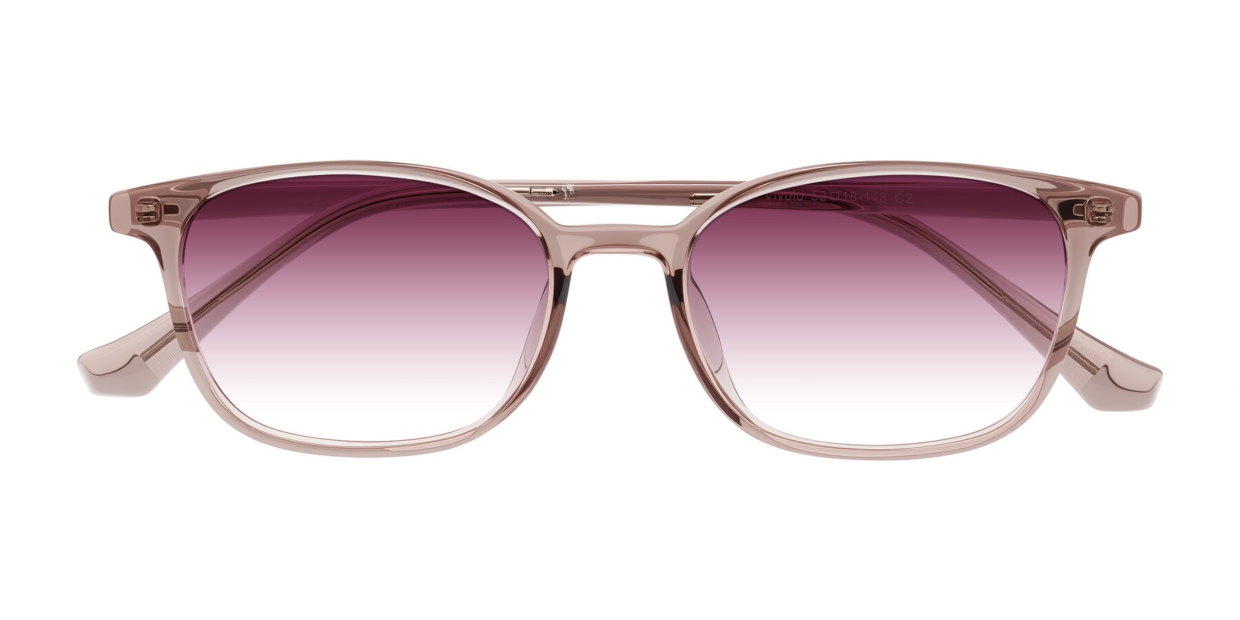 Folded Front of Vivolo in Blush Brown with Wine Gradient Lenses