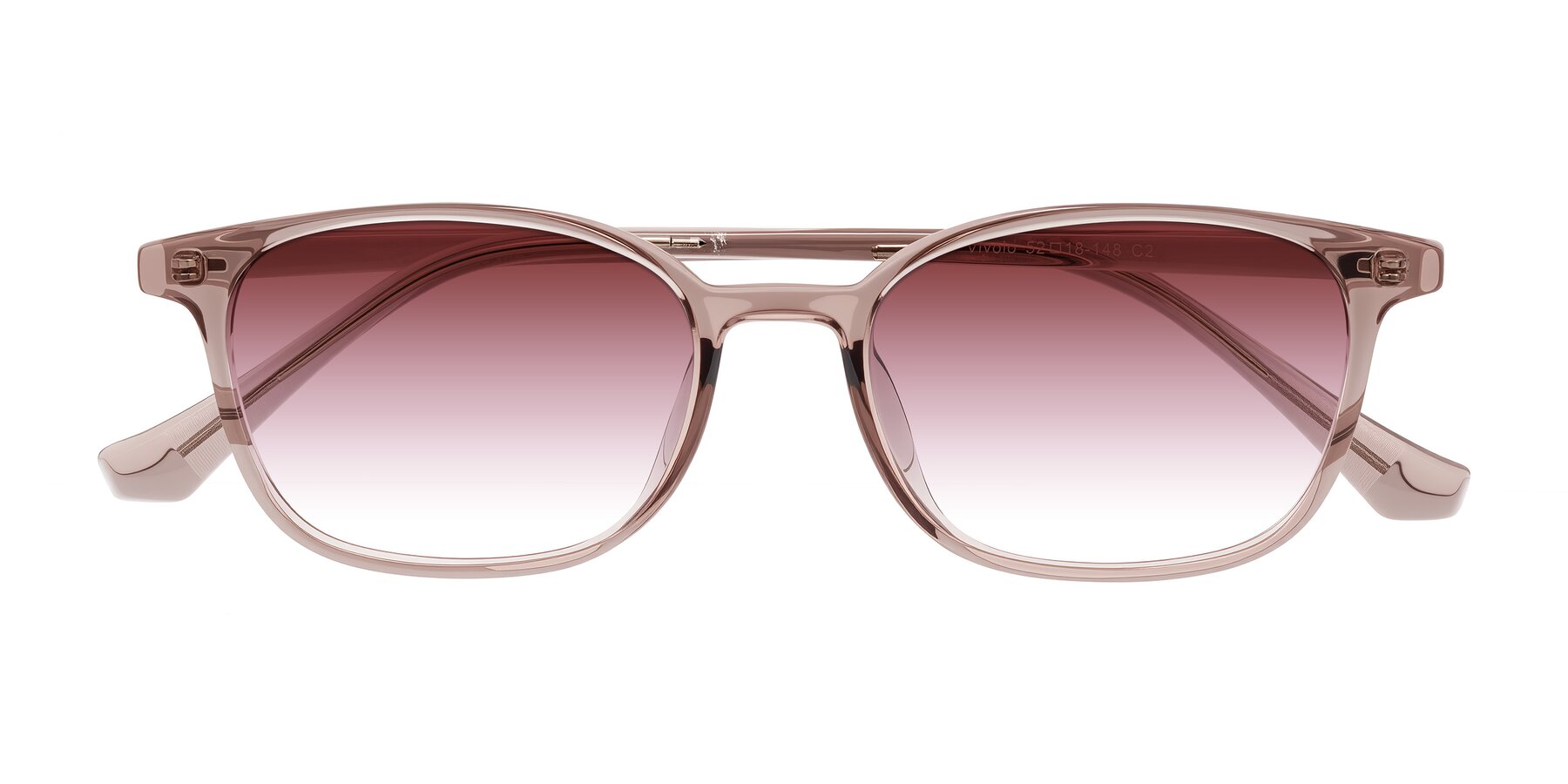 Folded Front of Vivolo in Blush Brown with Garnet Gradient Lenses