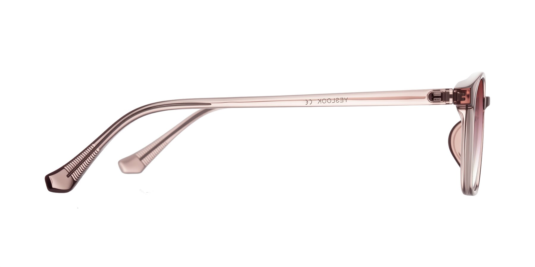 Side of Vivolo in Blush Brown with Garnet Gradient Lenses