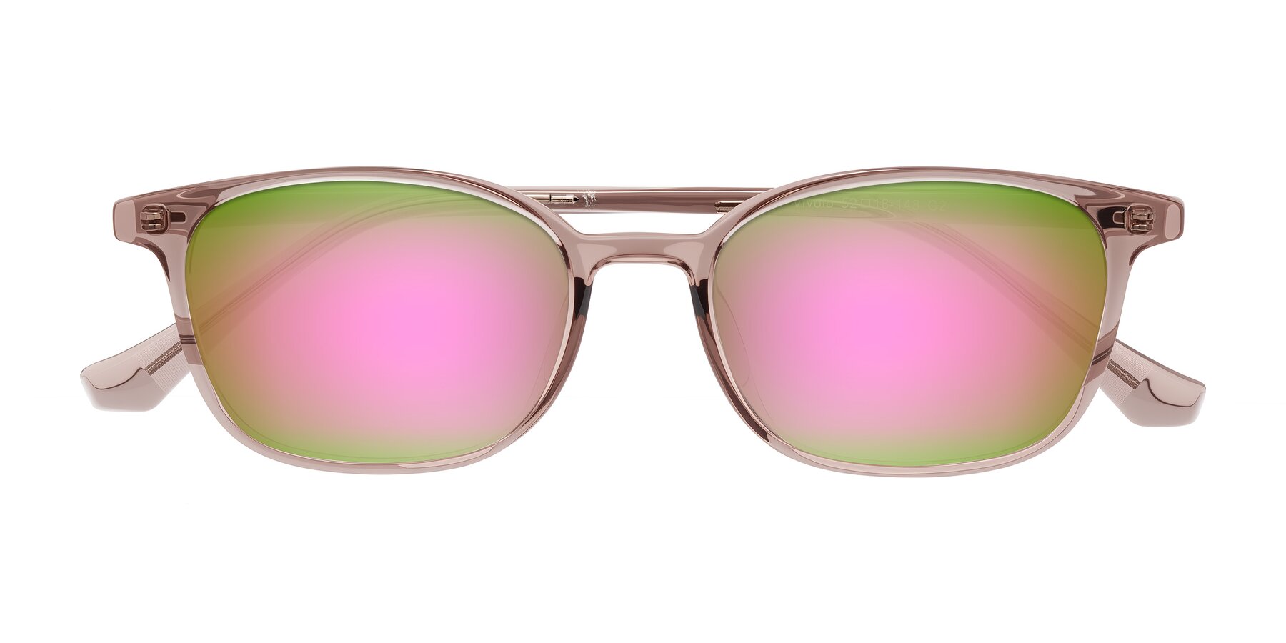 Folded Front of Vivolo in Blush Brown with Pink Mirrored Lenses