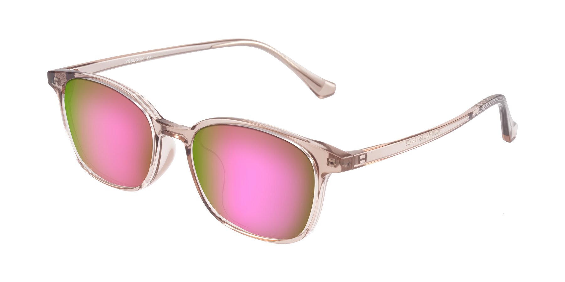 Angle of Vivolo in Blush Brown with Pink Mirrored Lenses