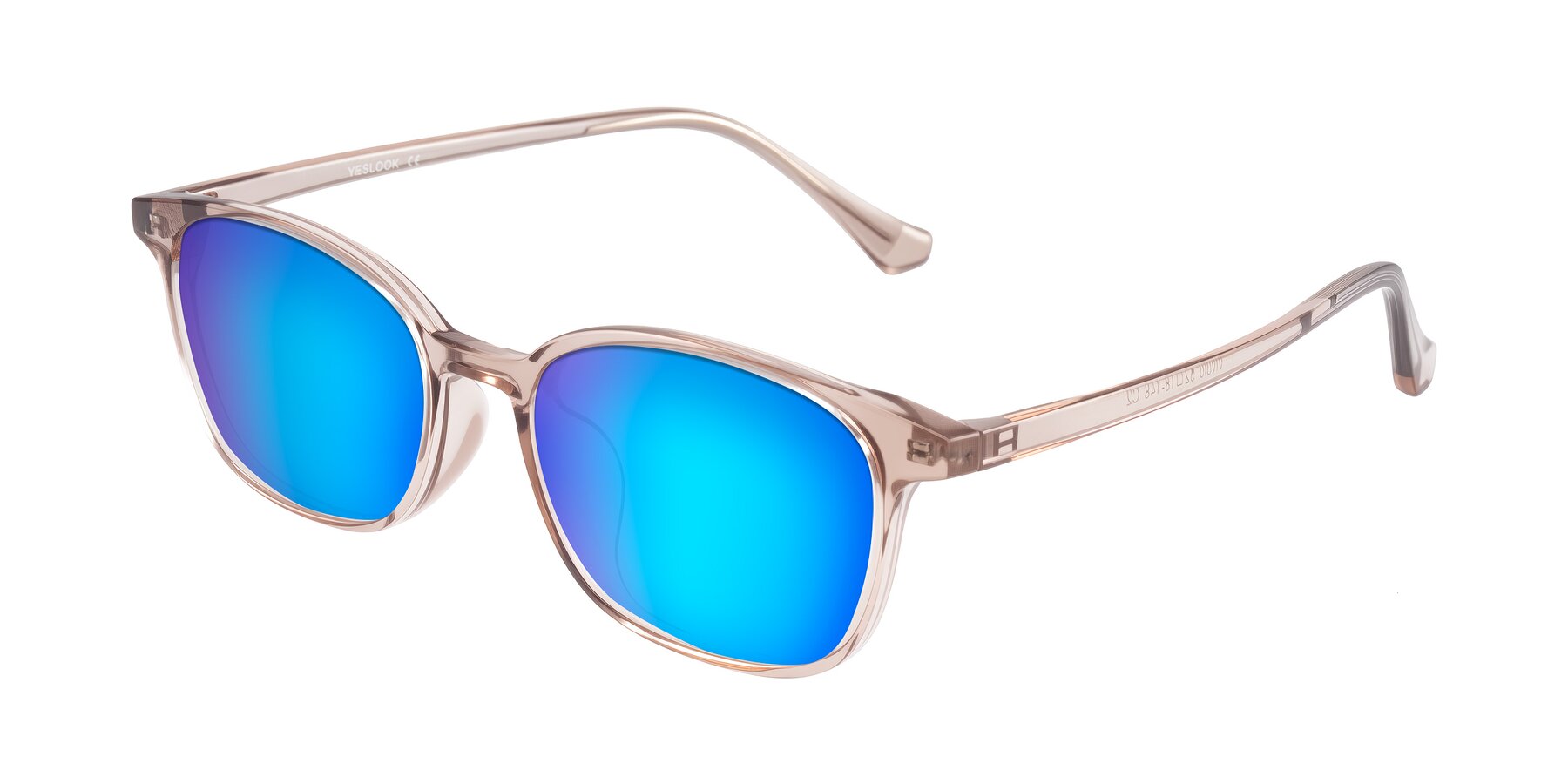 Angle of Vivolo in Blush Brown with Blue Mirrored Lenses