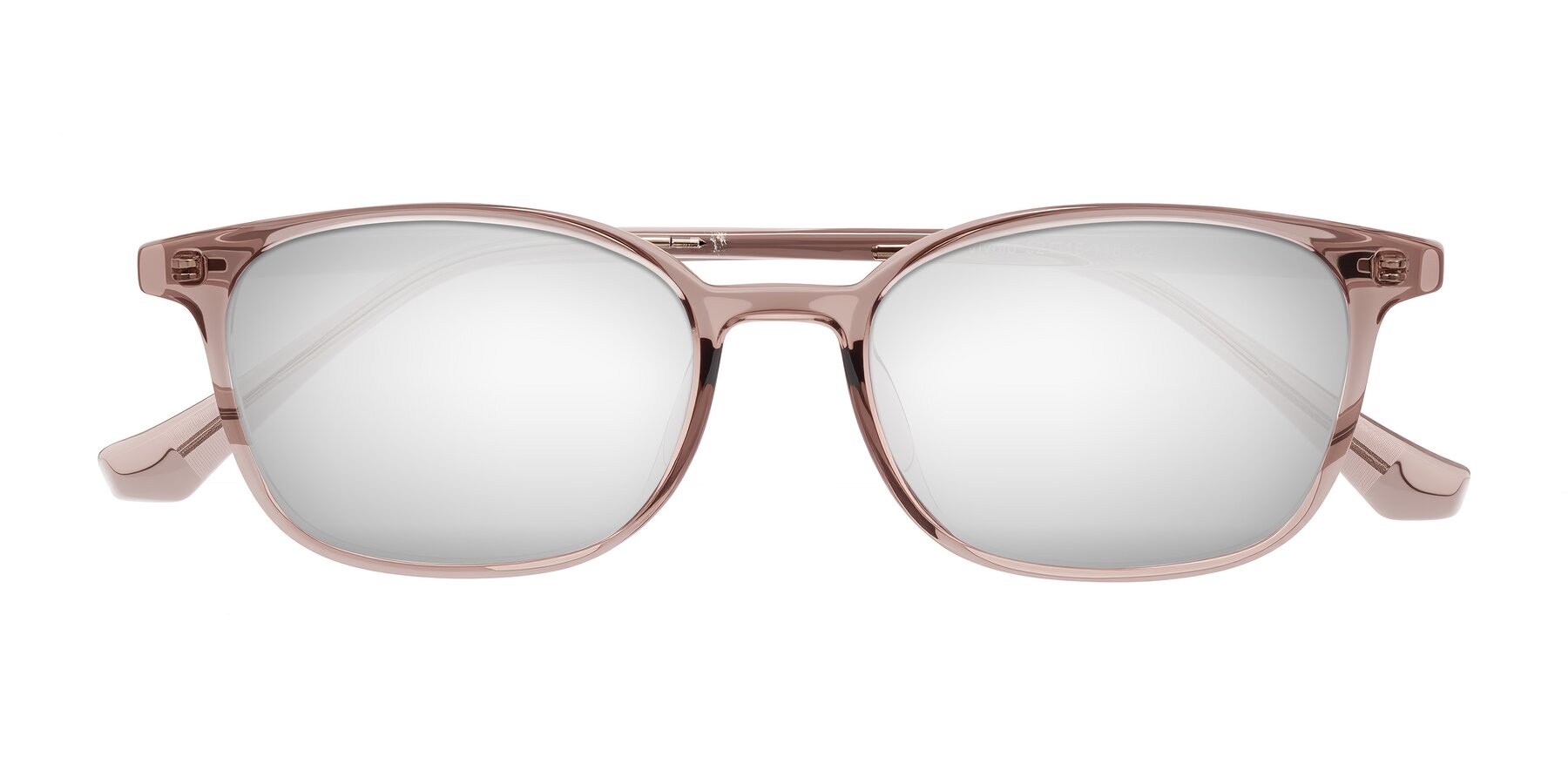 Folded Front of Vivolo in Blush Brown with Silver Mirrored Lenses