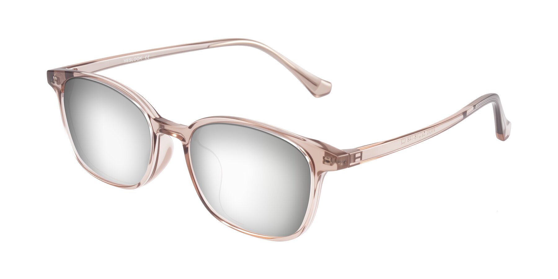 Angle of Vivolo in Blush Brown with Silver Mirrored Lenses