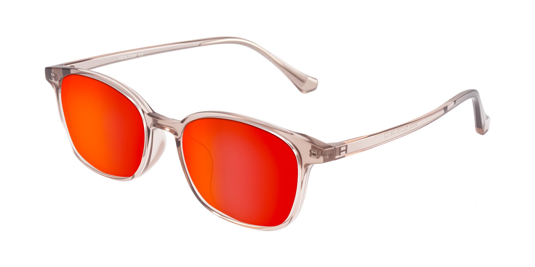 Angle of Vivolo in Blush Brown with Red Gold Mirrored Lenses