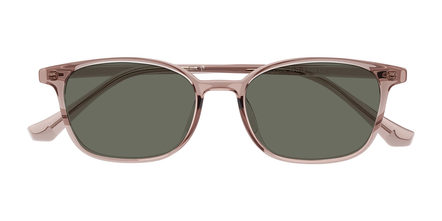 Folded Front of Vivolo in Blush Brown with Gray Polarized Lenses