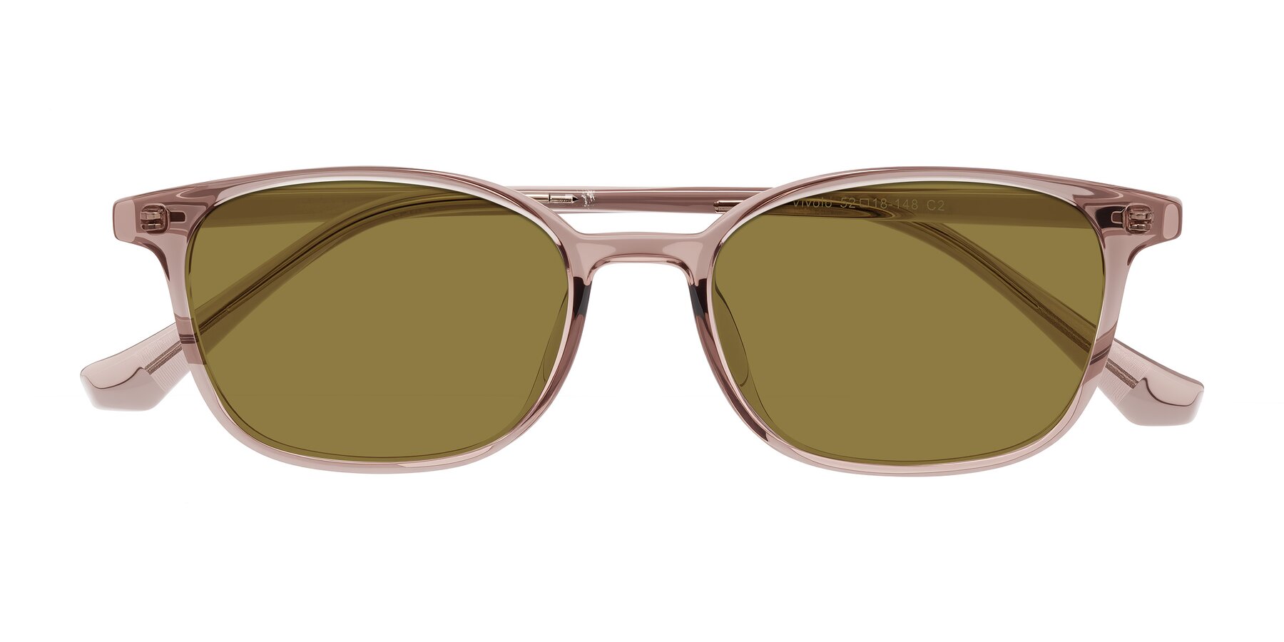 Folded Front of Vivolo in Blush Brown with Brown Polarized Lenses