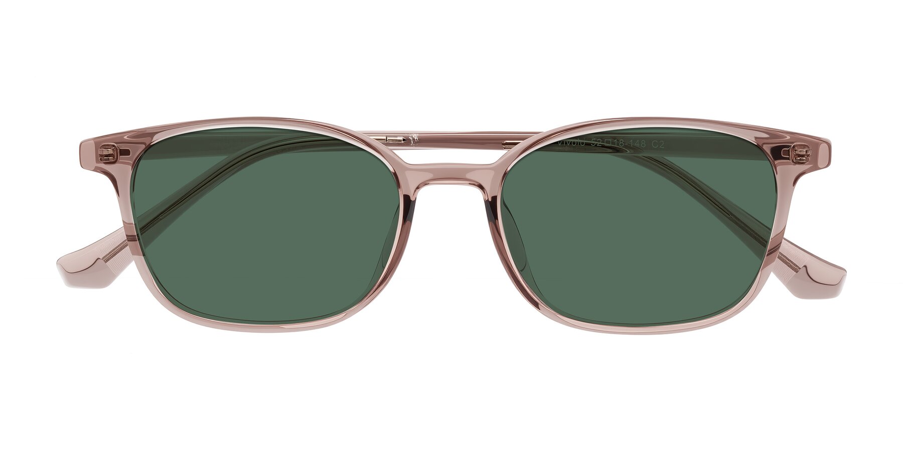 Folded Front of Vivolo in Blush Brown with Green Polarized Lenses