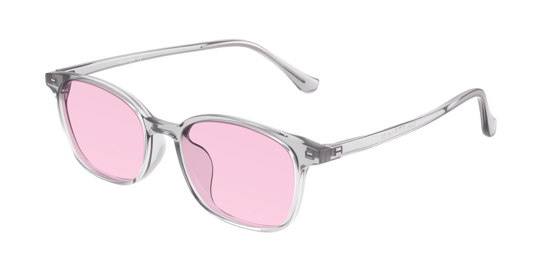 Angle of Vivolo in Transparent Gray with Light Pink Tinted Lenses