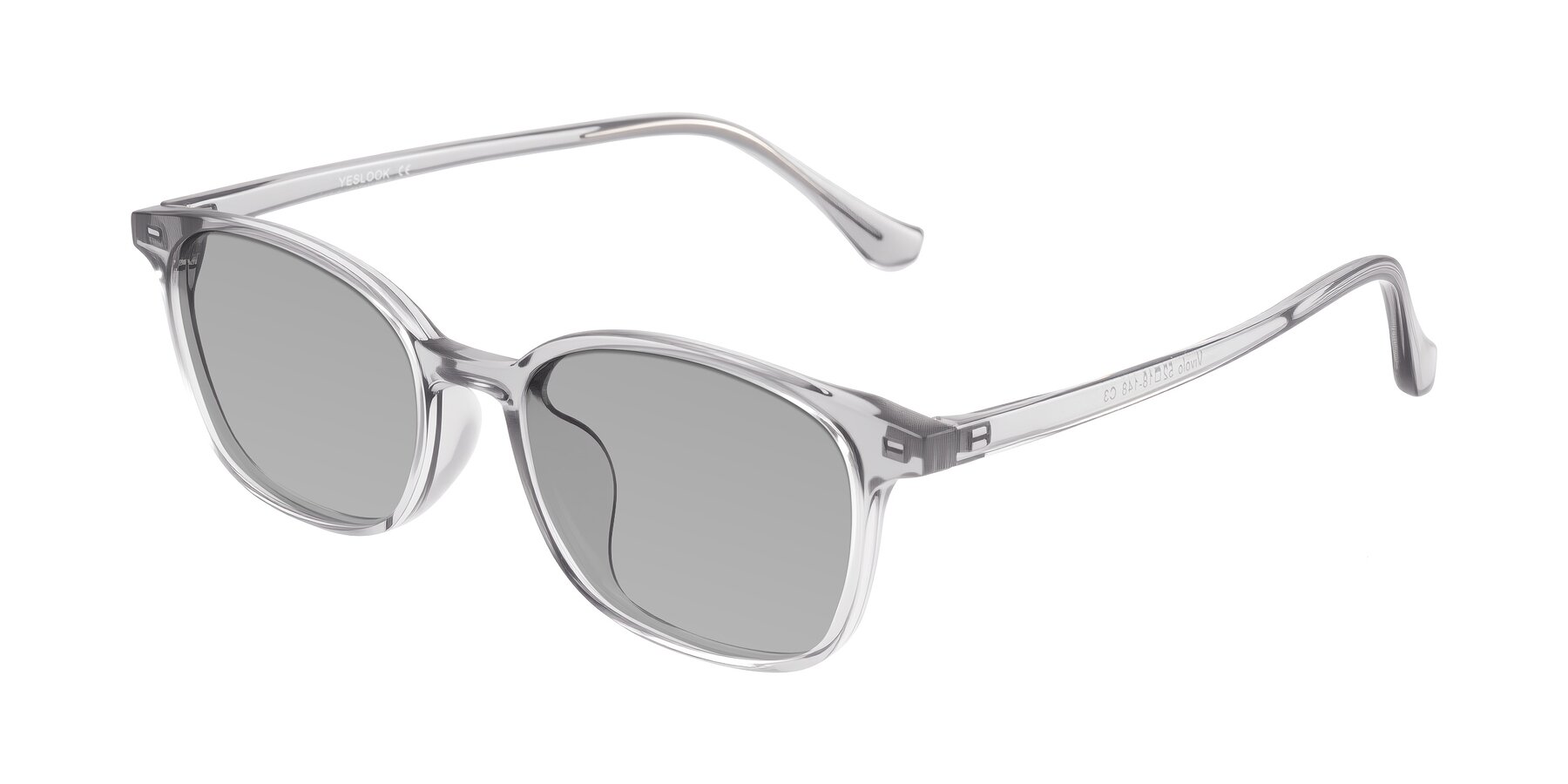 Angle of Vivolo in Transparent Gray with Light Gray Tinted Lenses