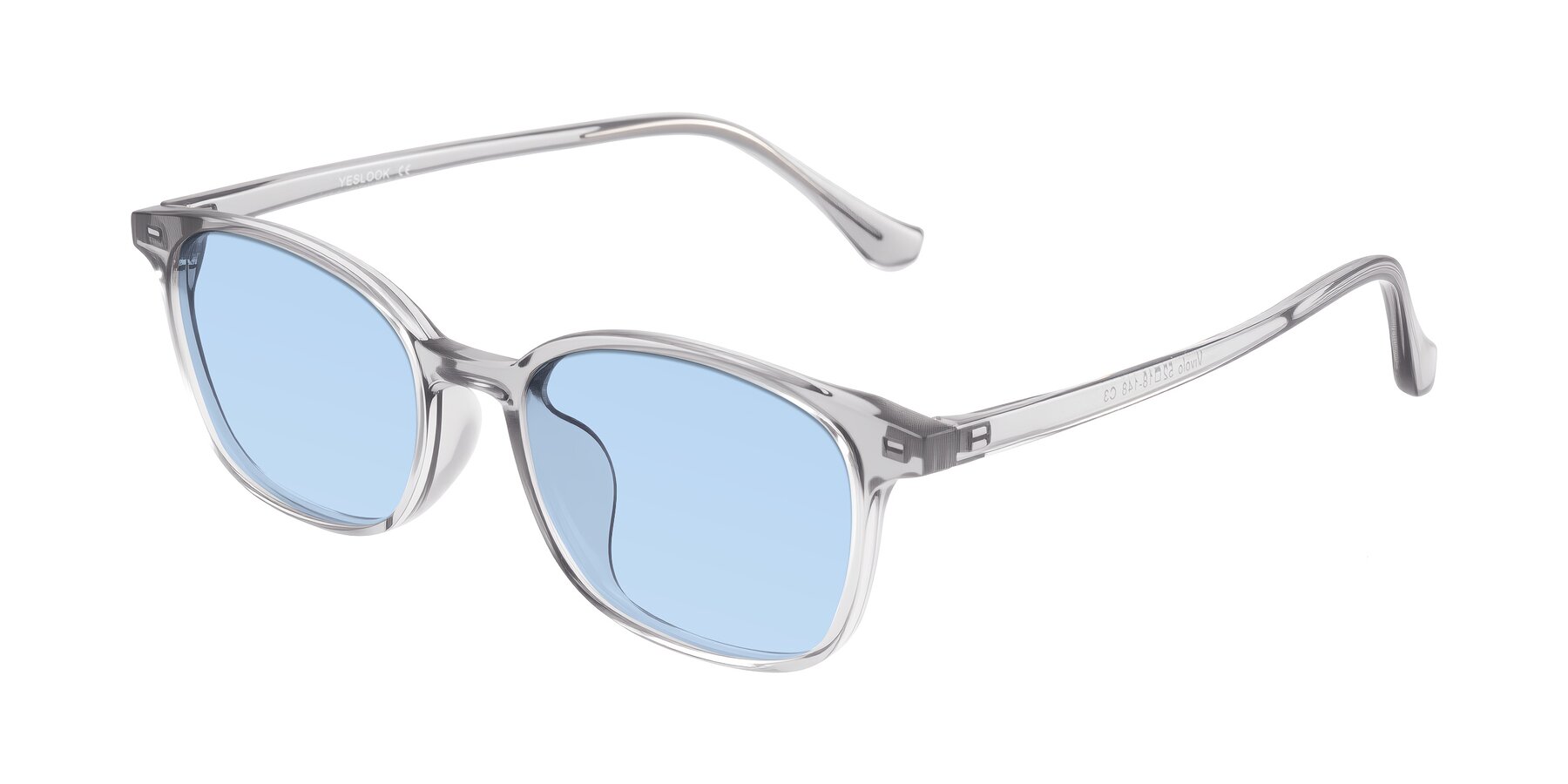 Angle of Vivolo in Transparent Gray with Light Blue Tinted Lenses