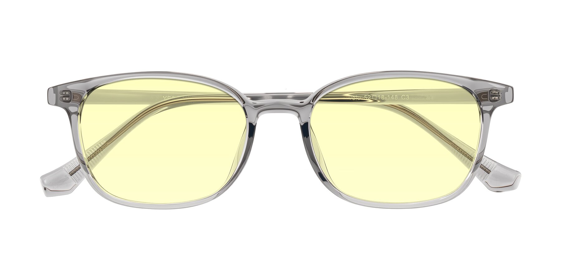 Folded Front of Vivolo in Transparent Gray with Light Yellow Tinted Lenses