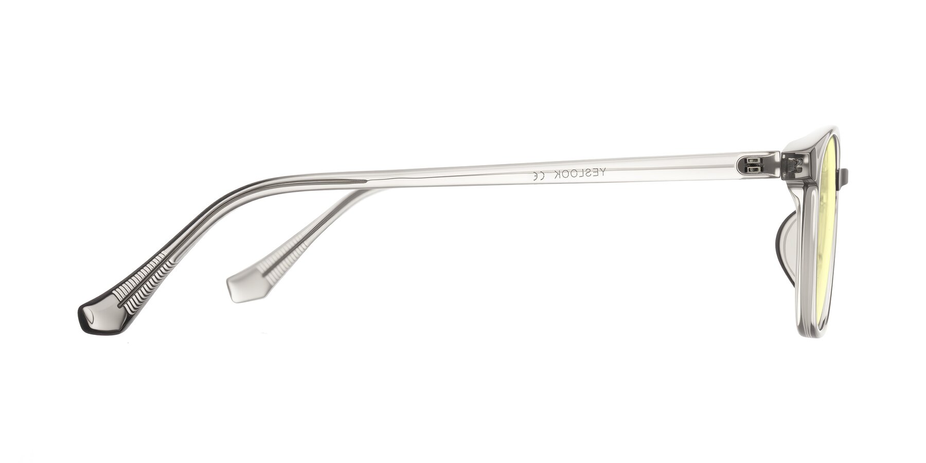 Side of Vivolo in Transparent Gray with Light Yellow Tinted Lenses