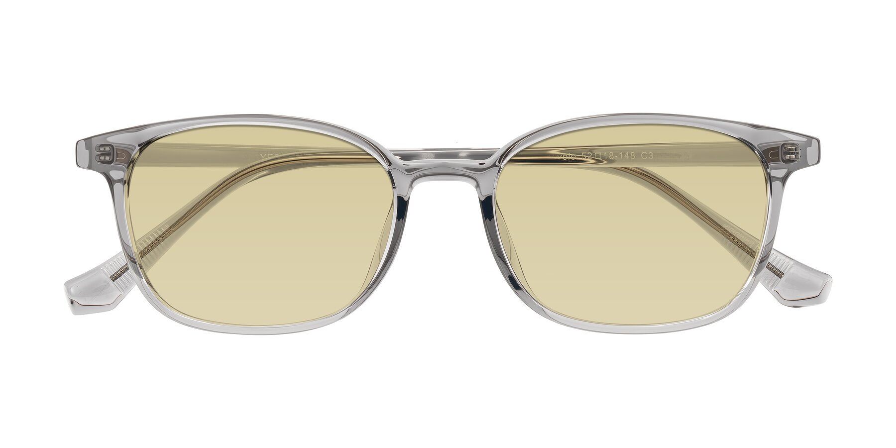 Folded Front of Vivolo in Transparent Gray with Light Champagne Tinted Lenses