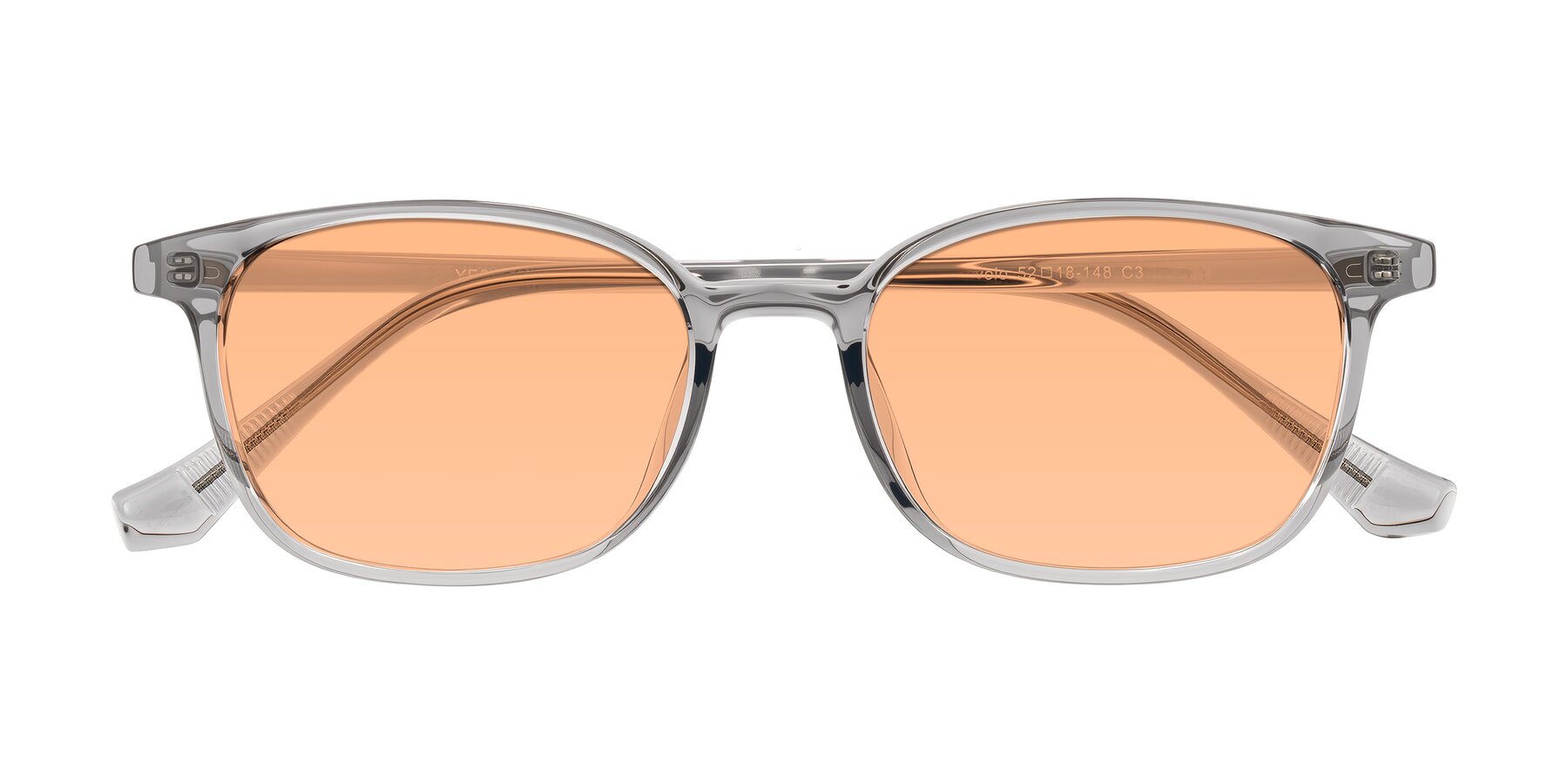 Folded Front of Vivolo in Transparent Gray with Light Orange Tinted Lenses